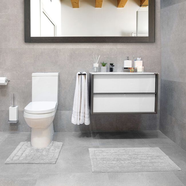 COTTON BRICK DOVE GREY 50x50 Pedestal Mat