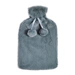 Grey Faux Fur Hot Water Bottle 