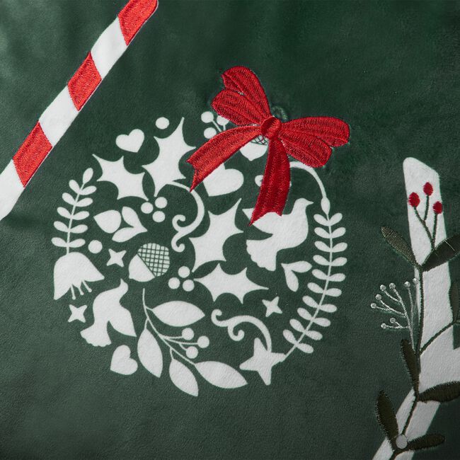 Embroidered Joy Cushion 45cm x 45cm - Green