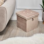 VELVET FOLDABLE SMALL Mink Ottoman