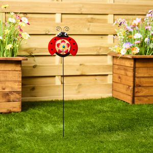Ladybird Spinner Garden Stake