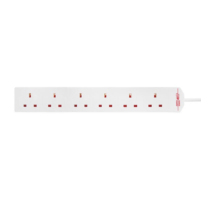 6 Way Extension Lead 2m Blister Pack