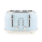SALTER RETRO BLUE CURVED BODY 4 Slice Toaster