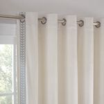 EMBROIDERED TRIM VELVET IVORY 66x54 Curtain