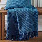 DRIFT HOME HAYDEN 100% RECYCLED COTTON TEAL 200x200cm Throw