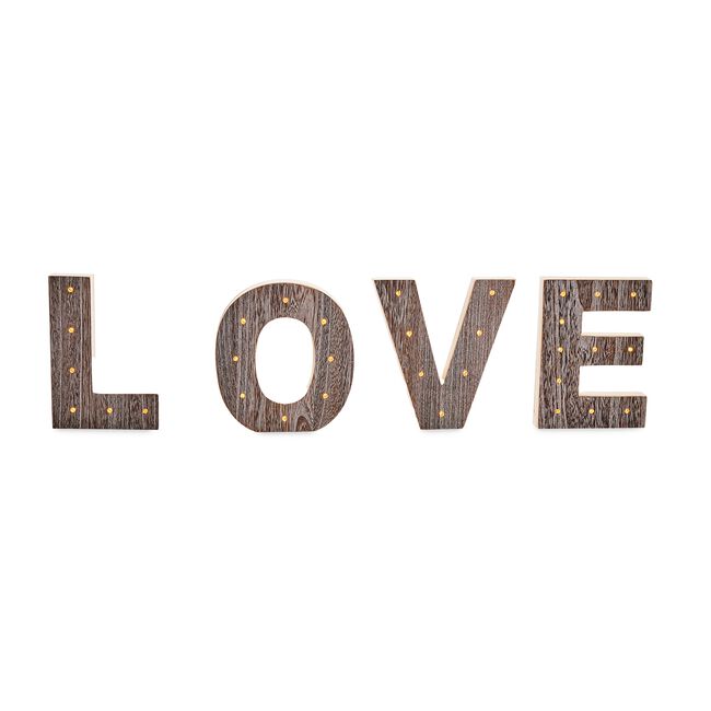 Love Wooden Letter Lights