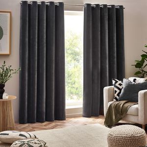 YARD HEAVY CHENILLE CHARCOAL 66x54 Curtain