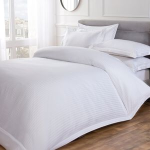SINGLE DUVET COVER Crossabeigh Stripe 300tc White