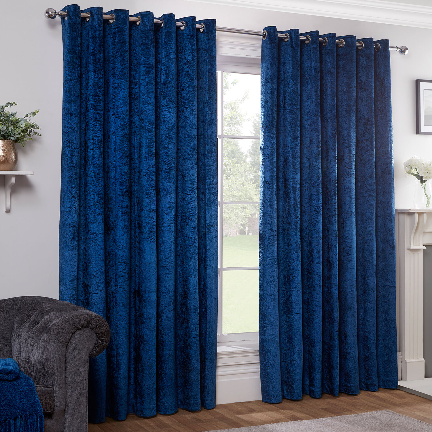 Blackout & Thermal Crushed Velvet Curtain Home Store + More