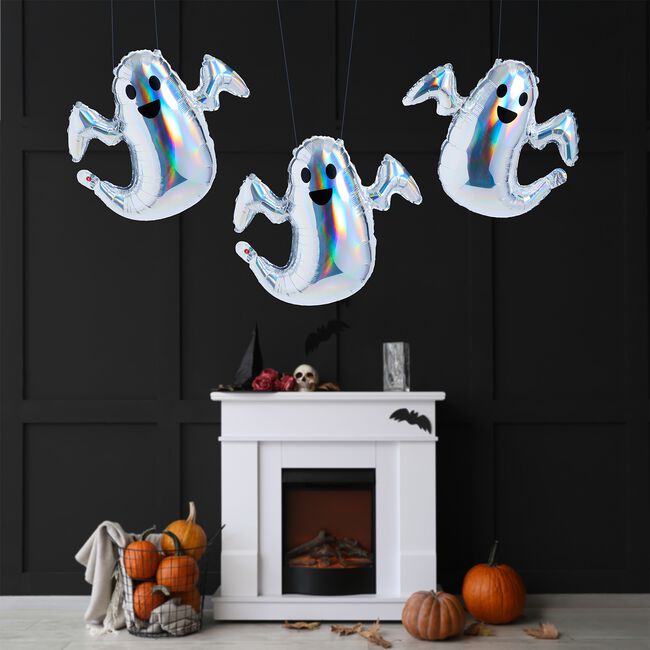Pack of 3 Holographic Ghost Balloons