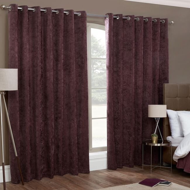 BLACKOUT & THERMAL HERRINGBONE MAUVE 132x90 Cur