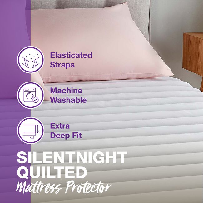 SILENTNIGHT QUILTED SINGLE Mattress Protector 