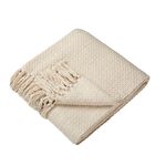 DRIFT HOME HAYDEN 100% RECYCLED COTTON CREAM 200x200cm Throw