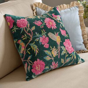 WYLDER AVIARY TEAL GREEN 50X50 Cushion