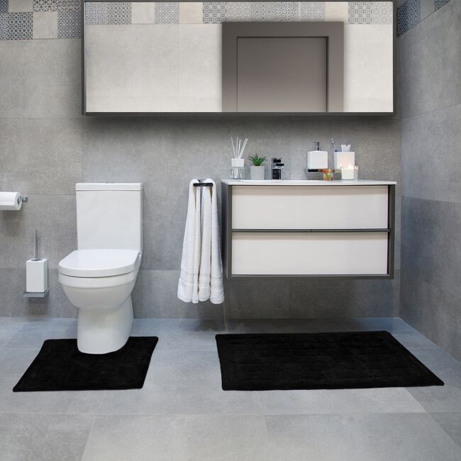 COTTON BRICK PHANTOM BLACK 50x80 Bath Mat
