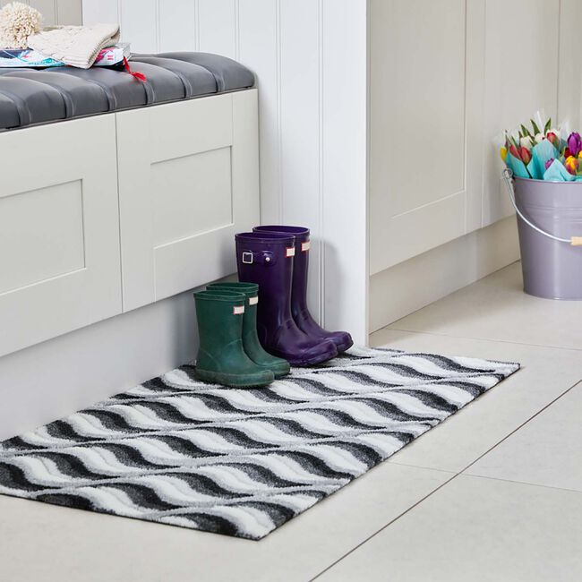 JVL Solemate Hand Carved Waves Doormat 57x100cm