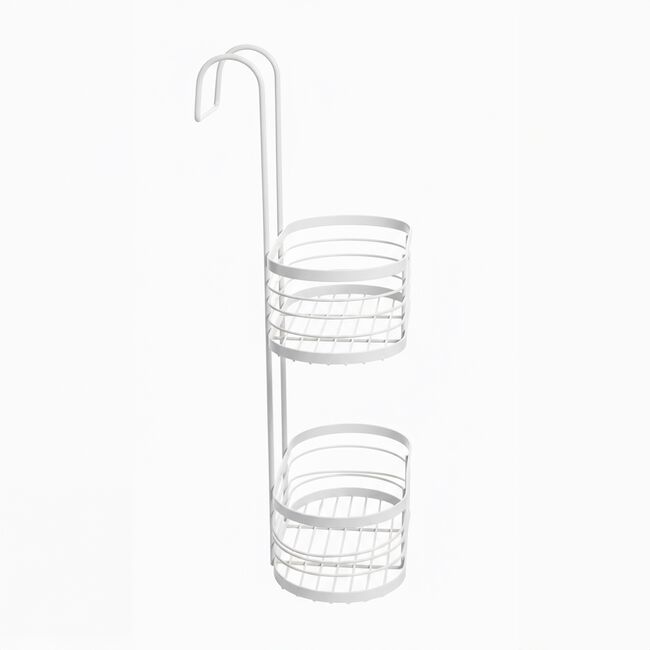 CAUSEWAY BAY TWO TIER OVAL White Hanging Shower Caddy