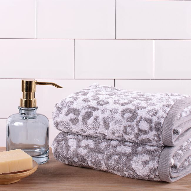 FUSION ANIMAL PRINT GREY 90x150cm Bath Sheet