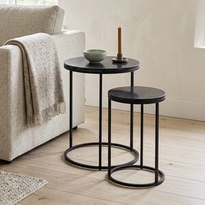 Black Side Table Set of 2