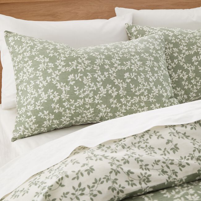 BIANCA SINGLE DUVET COVER Shadow Leaves Green
