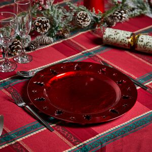 CHRISTMAS TREE Luxe Red Charger Plate