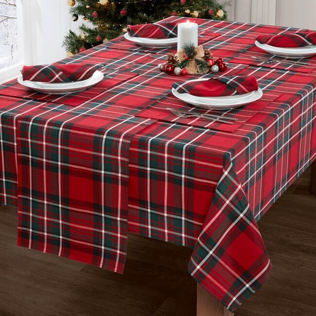 CHRISTMAS CHECK 160x230cm Table Cloth