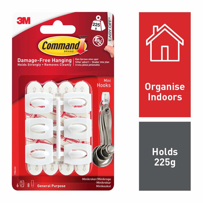 Command 6 Pack Mini Hooks
