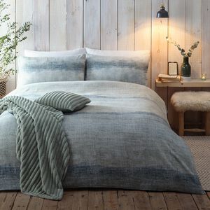 SINGLE DUVET COVER Appletree Hygge Anson Stripe Green
