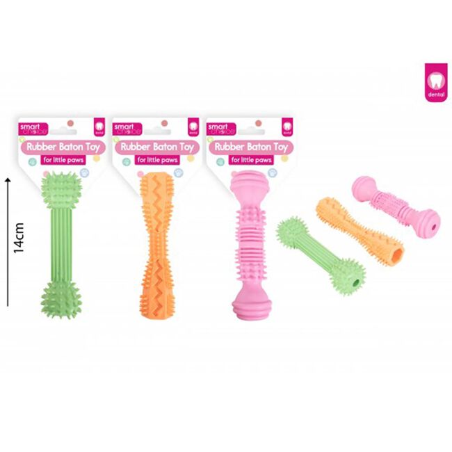 Rubber Baton Puppy Toy - Assorted