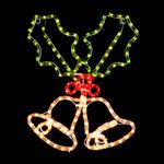 Bells & Holly Rope Light Silhouette