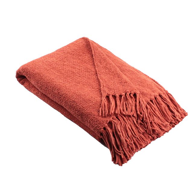 APPLETREE LOFT CHENILLE TERRACOTTA 130x180cm Throw