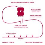 800 Warm White Multi-Functional Outdoor LED Timer