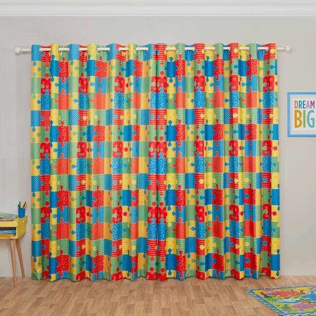 BLACKOUT & THERMAL PUZZLE MULTI 90x90 Curtain