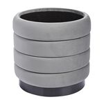 SMALL OVAL GREY VELVET Ottoman