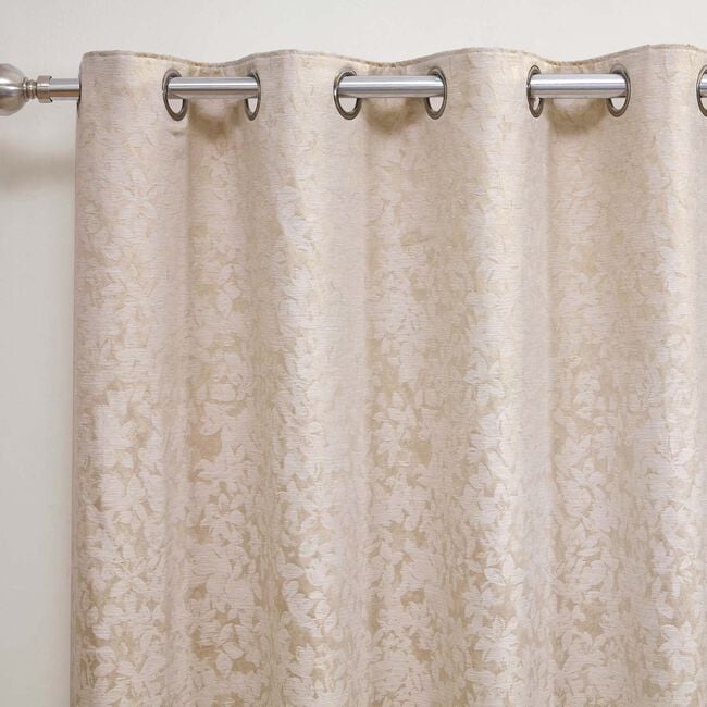 BRUSHED FLORAL IVORY  90x90 Curtain