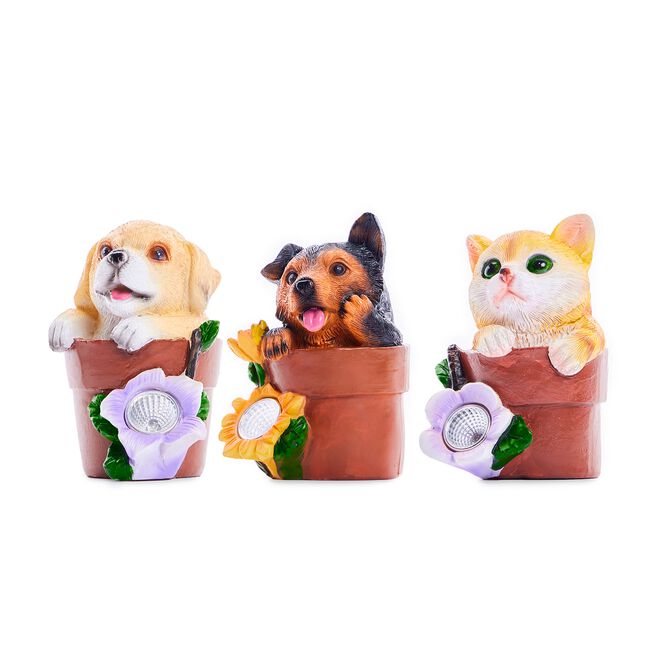 Puppy & Kitten Garden Solar Light