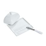 Abney & Croft White Butter Dish with Knife