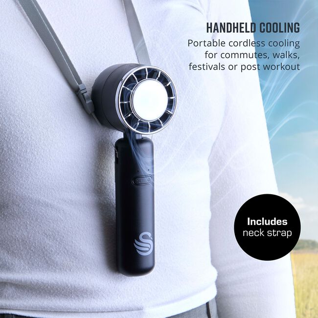 SWAN Rechargeable handheld Fan Black