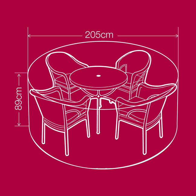 Deluxe 380GSM 4 Seater Round Furniture Set Cover 