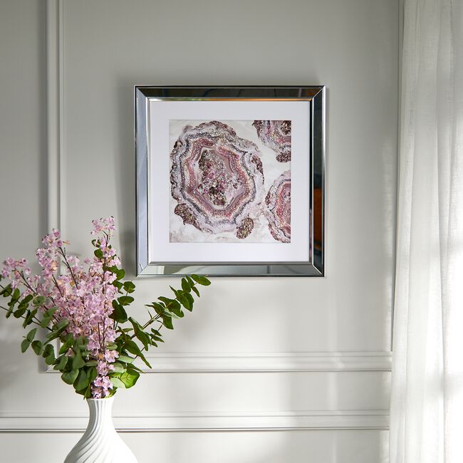 Pink Waves Jewelled Wall Art - 46.5cm x 46.5cm