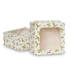 Holly Square 2 Treat Boxes with Window