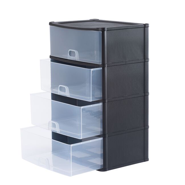 Wham Deep Black 4 Drawer Organiser