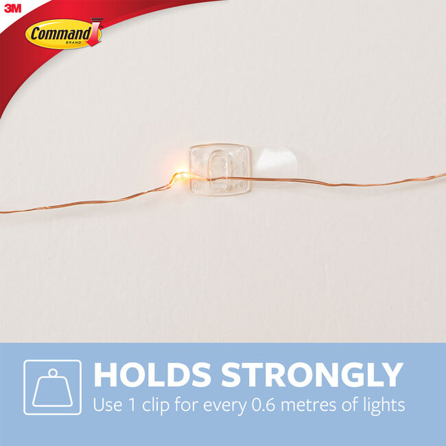 Command 20 Pack Strips Clear Decorating Clips