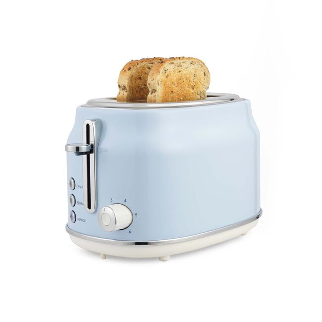 SALTER RETRO BLUE CURVED BODY 2 Slice Toaster