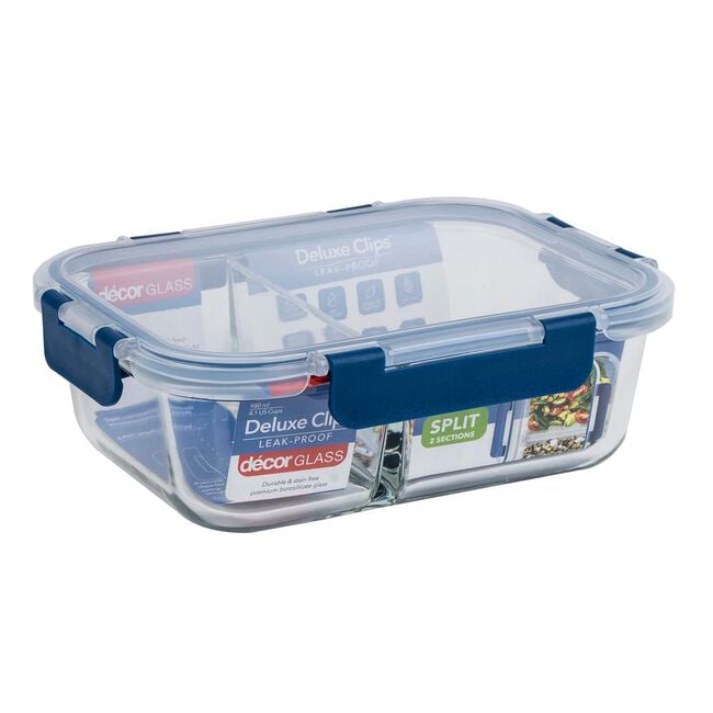 Decor Deluxe Clips Glass Container 980ml