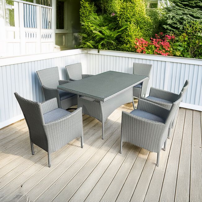 Milan 7 Piece Rattan Garden Furniture Set