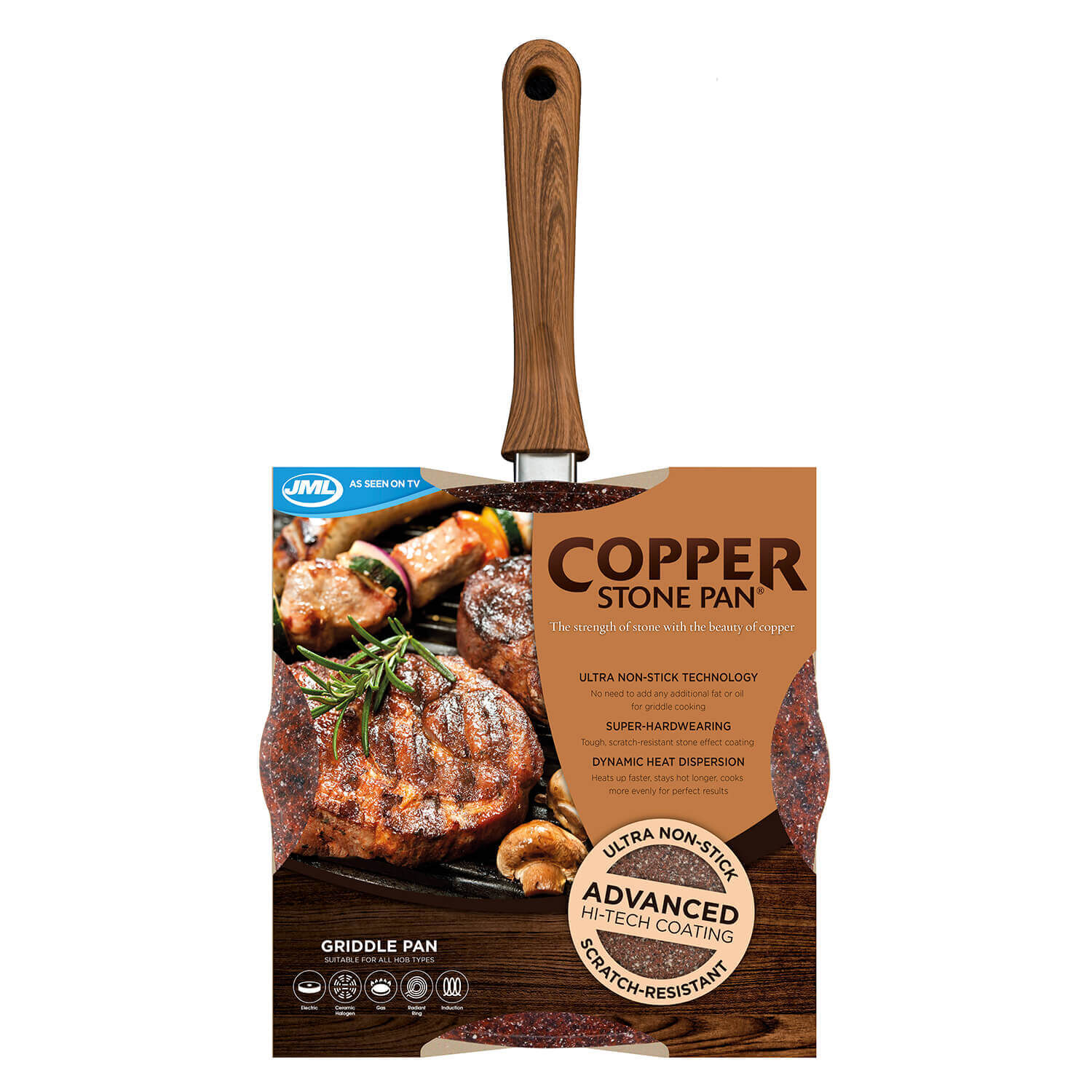 JML Copper Stone Griddle Pan 28cm - Home Store + More