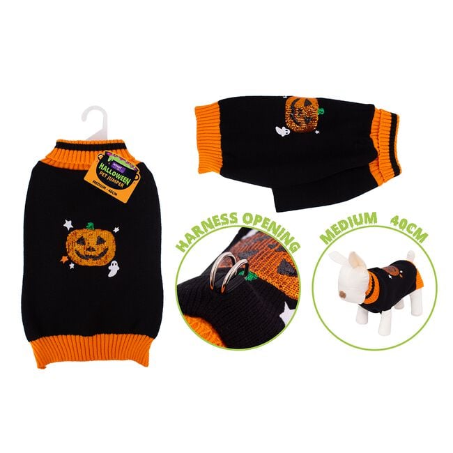 Sequin Pumpkin Pet Jumper - Medium