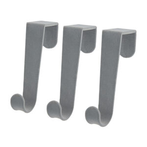 Skinny Velvet 3PK Grey Overdoor Hooks