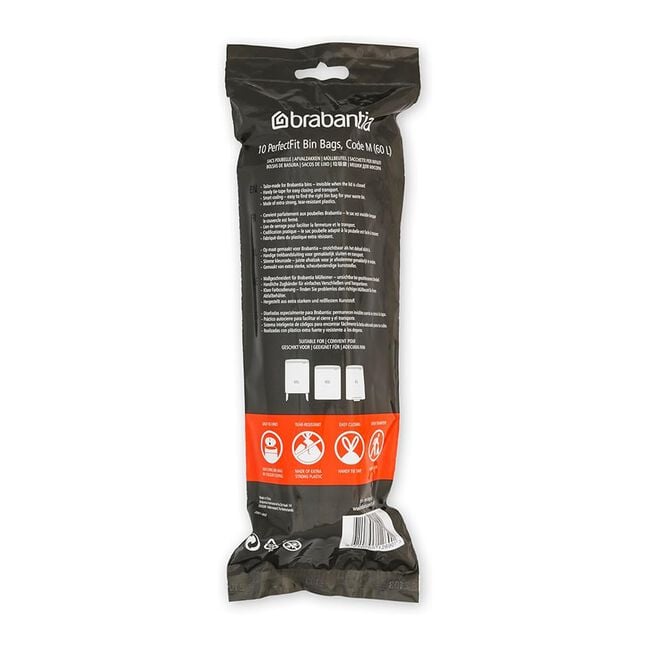 Brabantia 60L Perfect Fit Bin Liners (M) 10 Pack